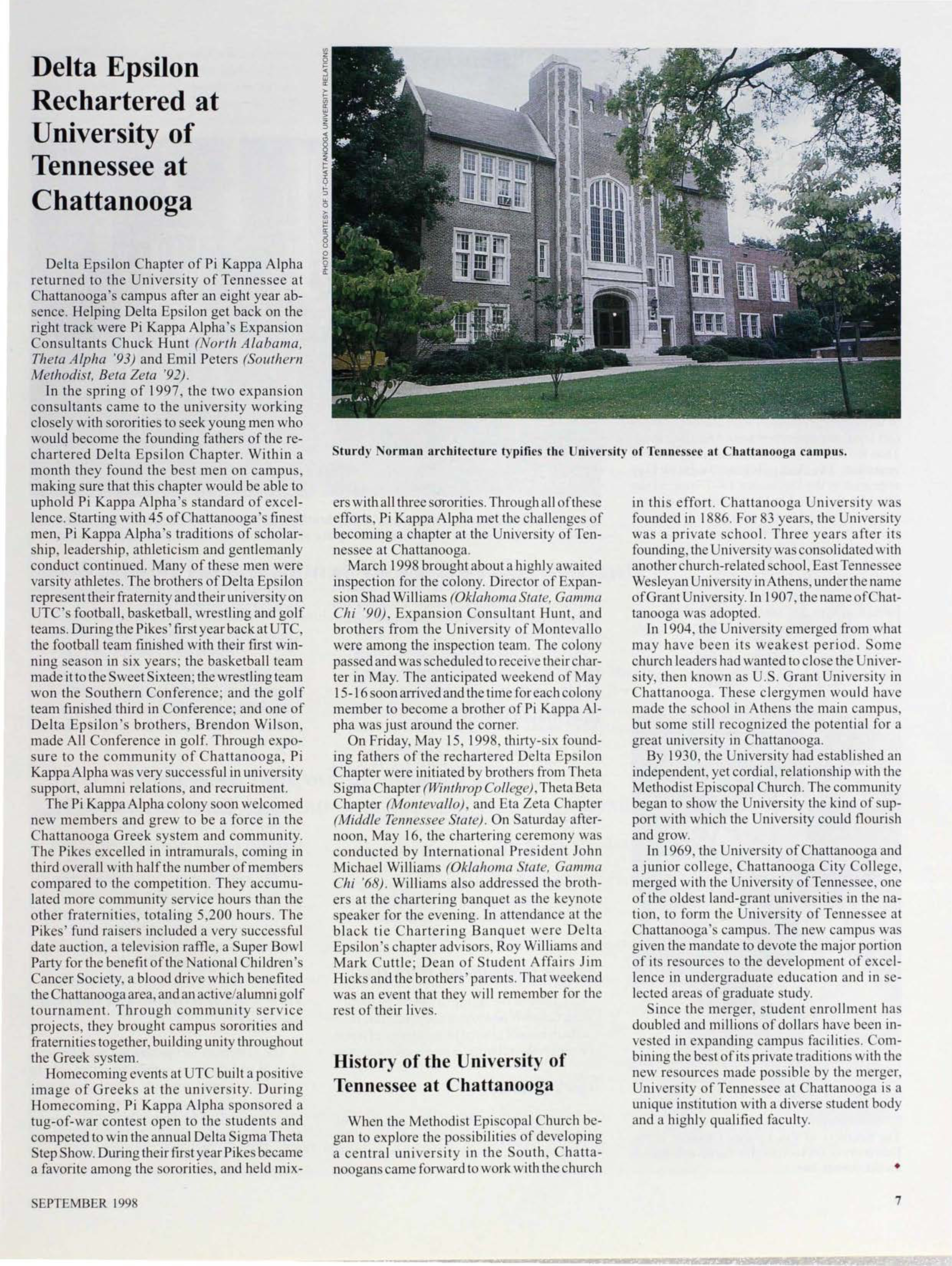 Expansion: History of the University of Tennessee at Chattanooga